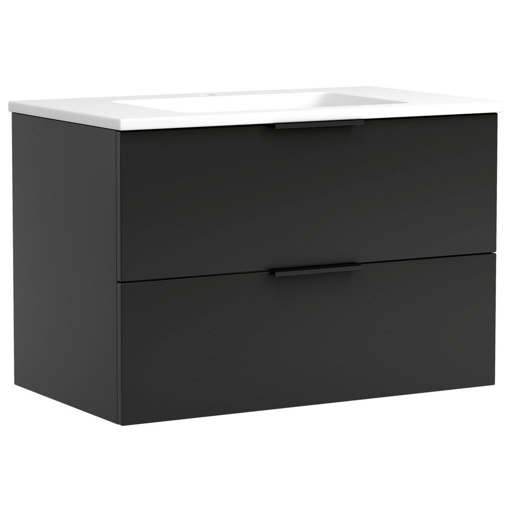 WASCHTISCHKOMBI Sevilla Schwarz, Weiß, B:80 cm