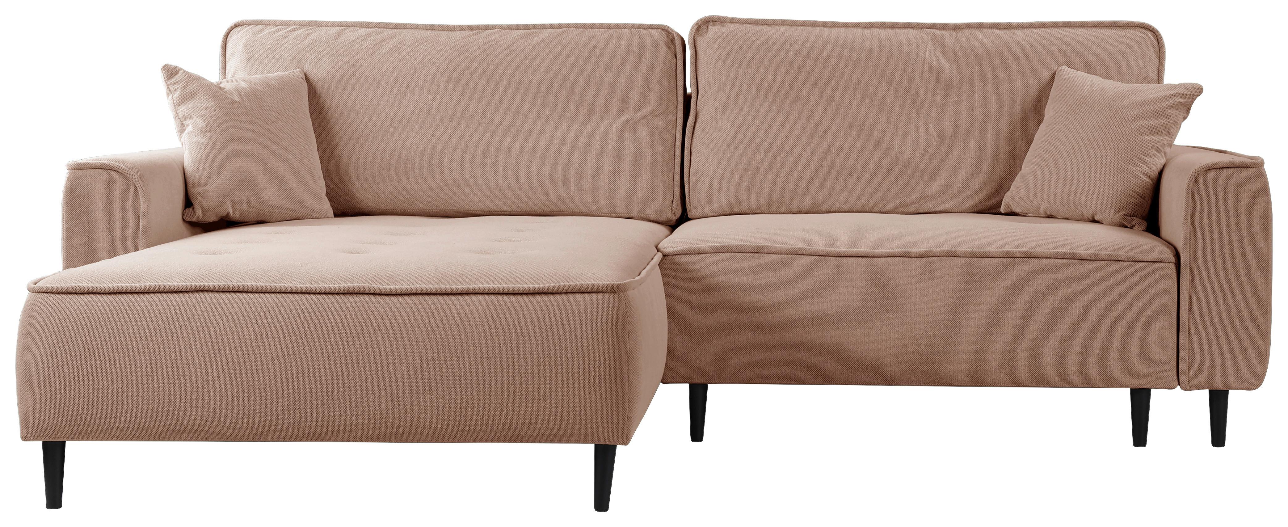 Ecksofa Blues Rosa/Schwarz, 183 cm - Schwarz/Rosa, Design, Textil (183/263cm) - MID.YOU