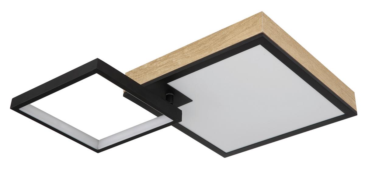 LED-Deckenleuchte 41392-21 - Dunkelbraun/Opal, Natur, Holzwerkstoff/Kunststoff (60/41/10cm) - Globo