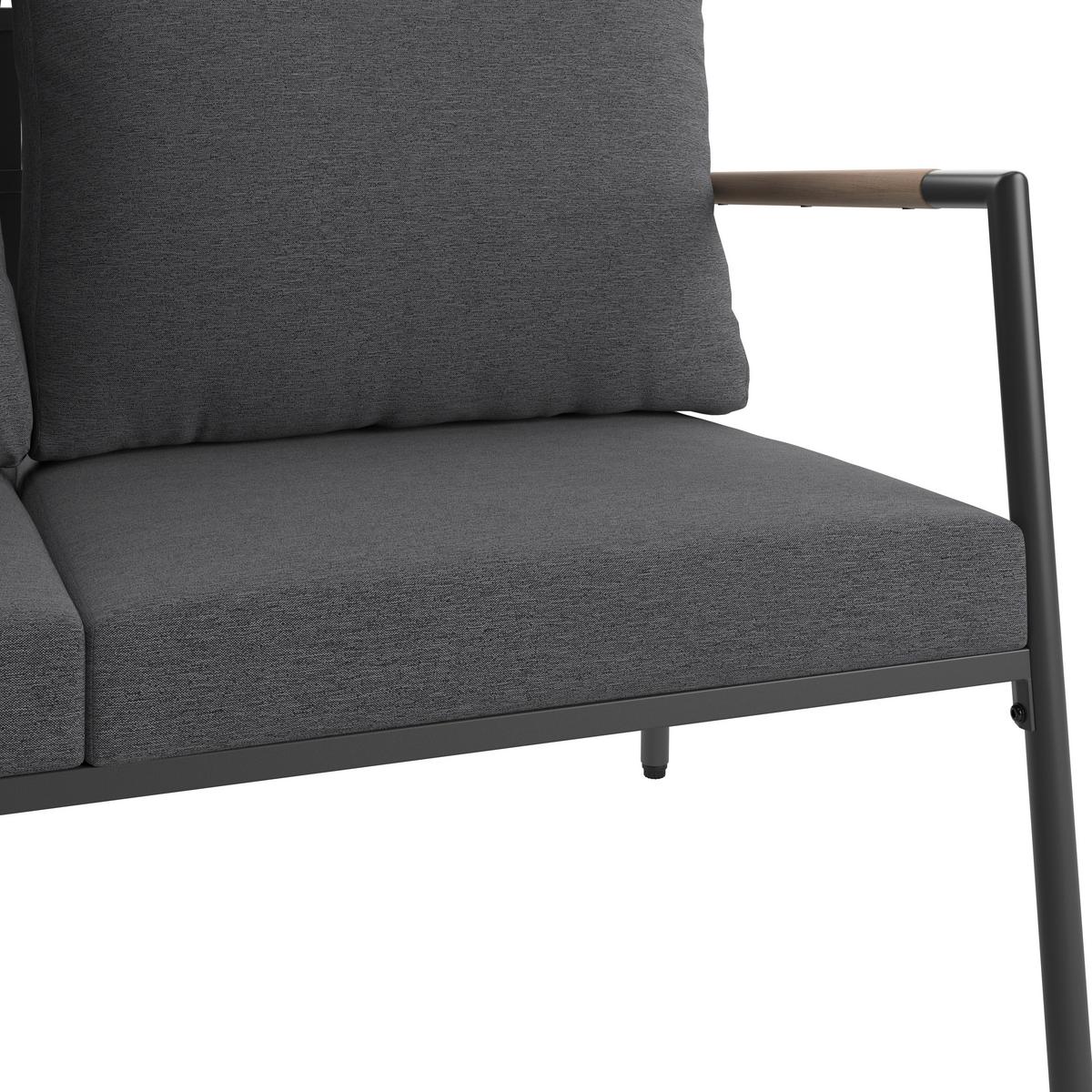 Loungegarnitur Aruba - Dunkelgrau/Anthrazit, MODERN, Holz/Textil (100/39/52cm) - Beldano