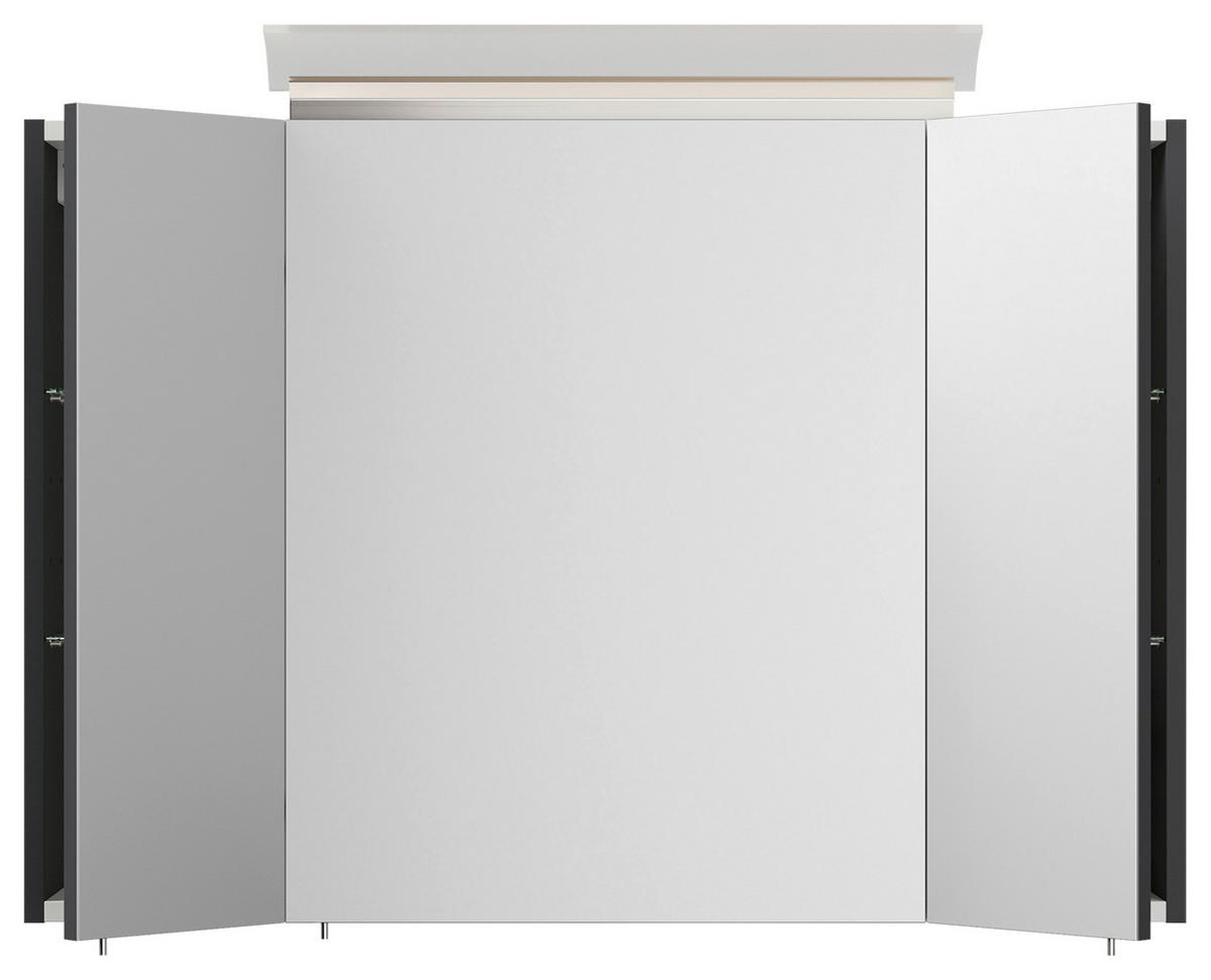 Spiegelschrank Graphitfarben B: 90 cm - Graphitfarben, MODERN, Glas/Holzwerkstoff (90/62/17cm) - MID.YOU