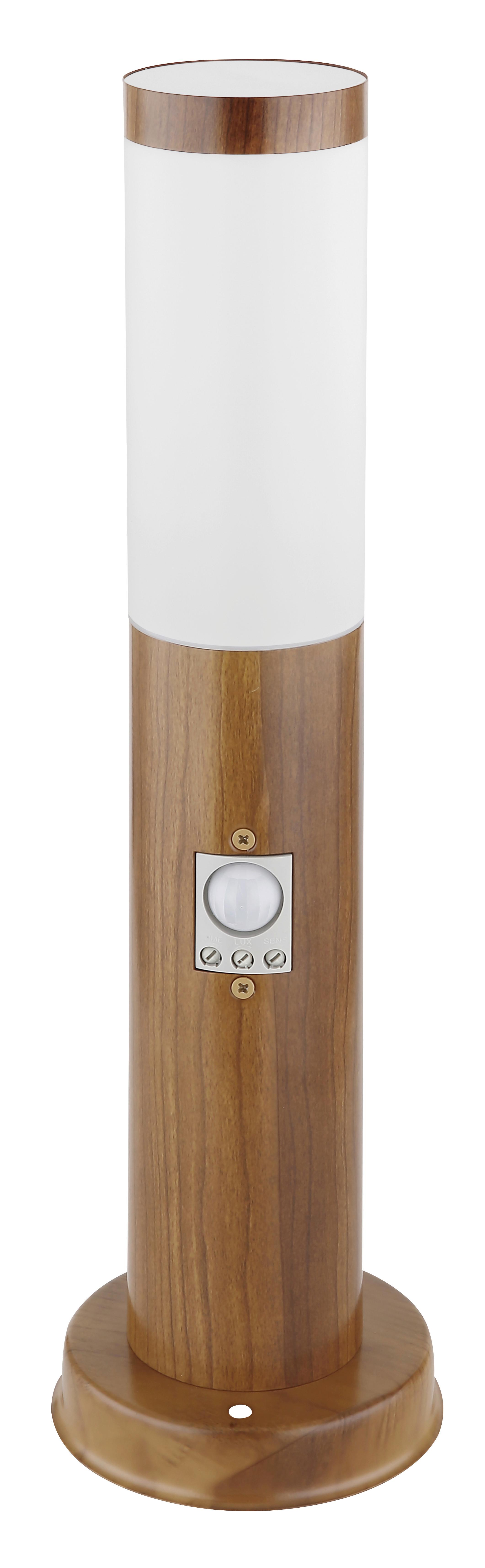 Außenleuchte Mit Bewegungsmelder 30 W - Opal/Braun, Basics, Kunststoff/Metall (12,7/45cm) - Globo