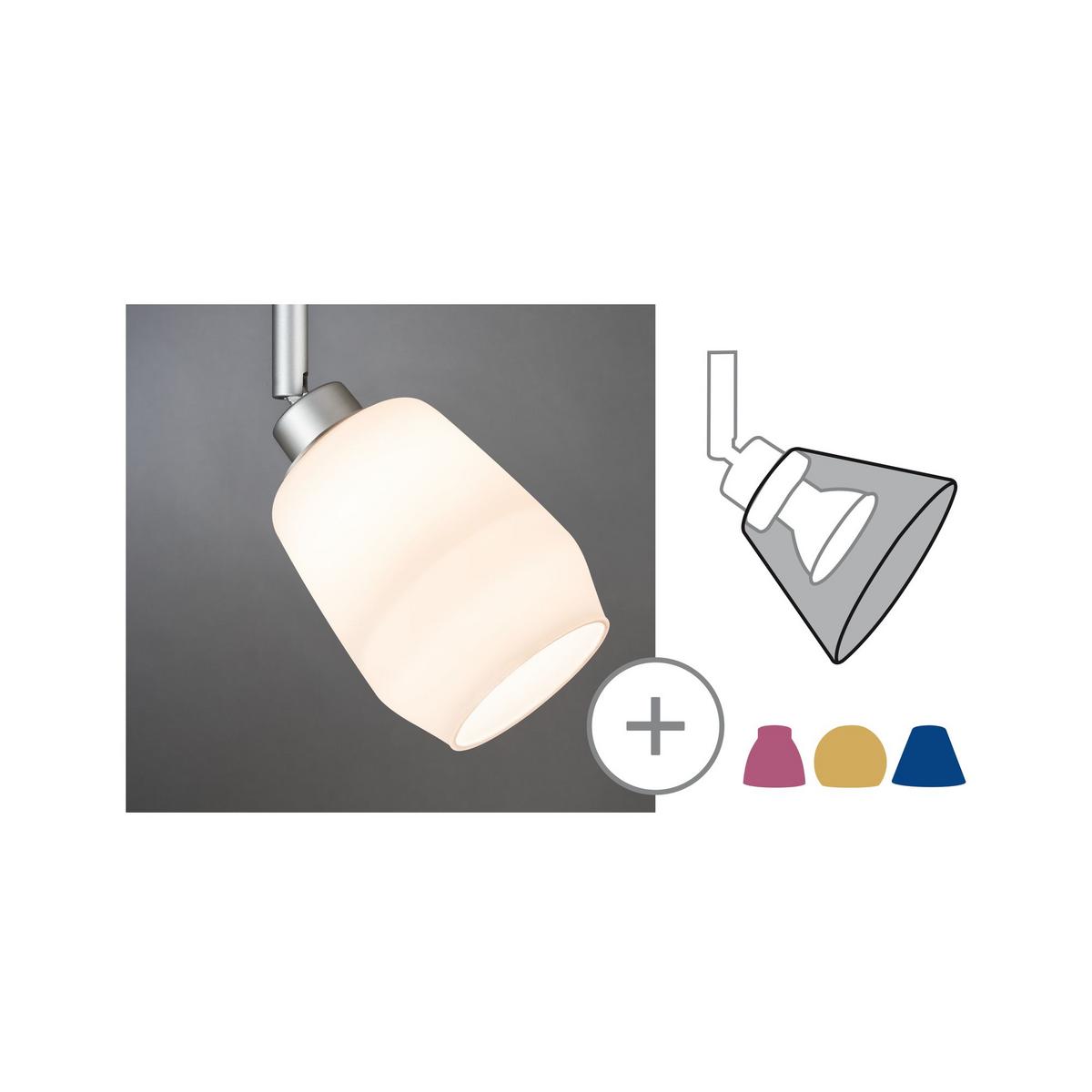 Schienensystem Urail Leuchtenschirm 95358 Weiß - Weiß, Design, Glas (8/9,5cm) - Paulmann