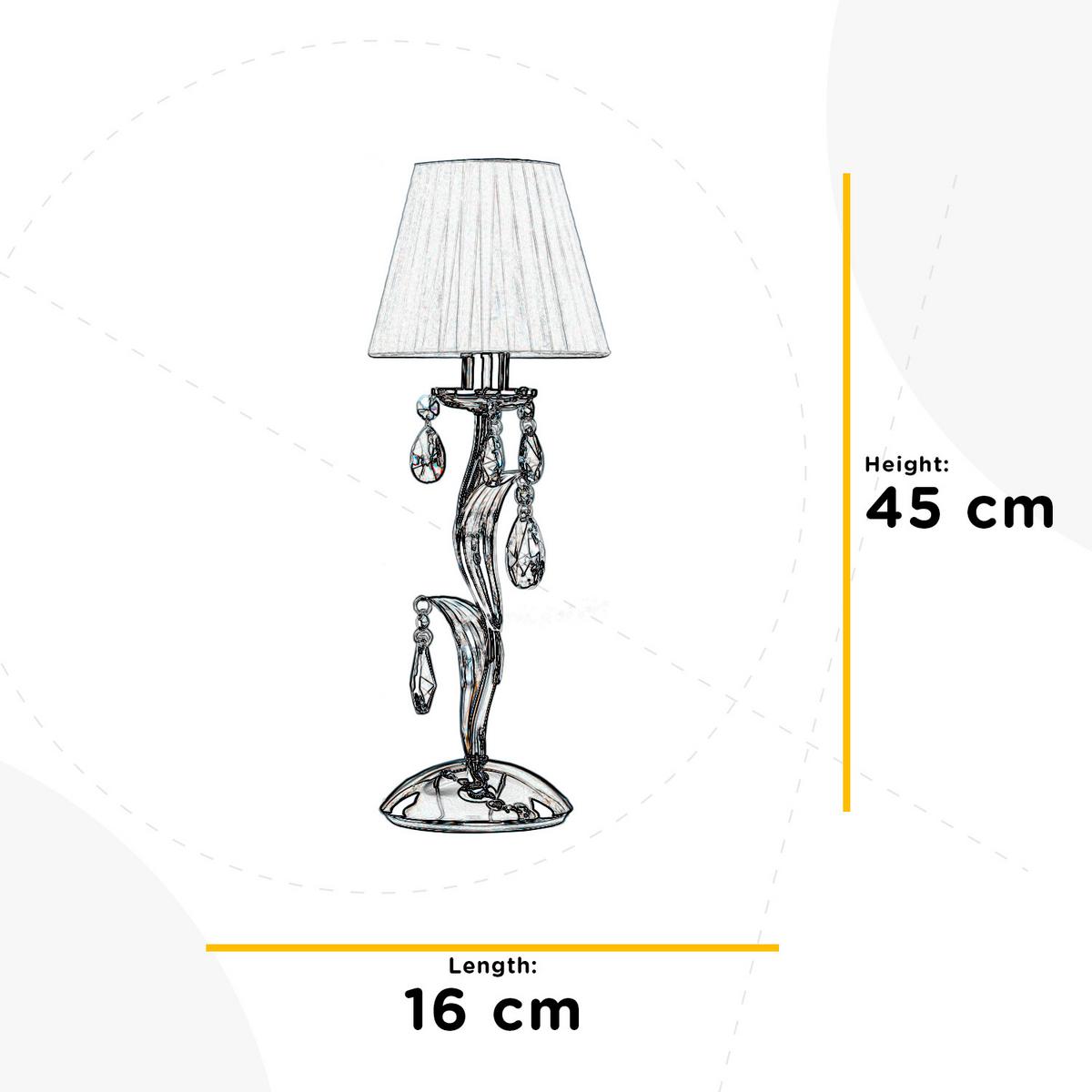 Tischleuchte 4865/L - Chromfarben/Weiß, KONVENTIONELL, Textil/Metall (16/45cm)