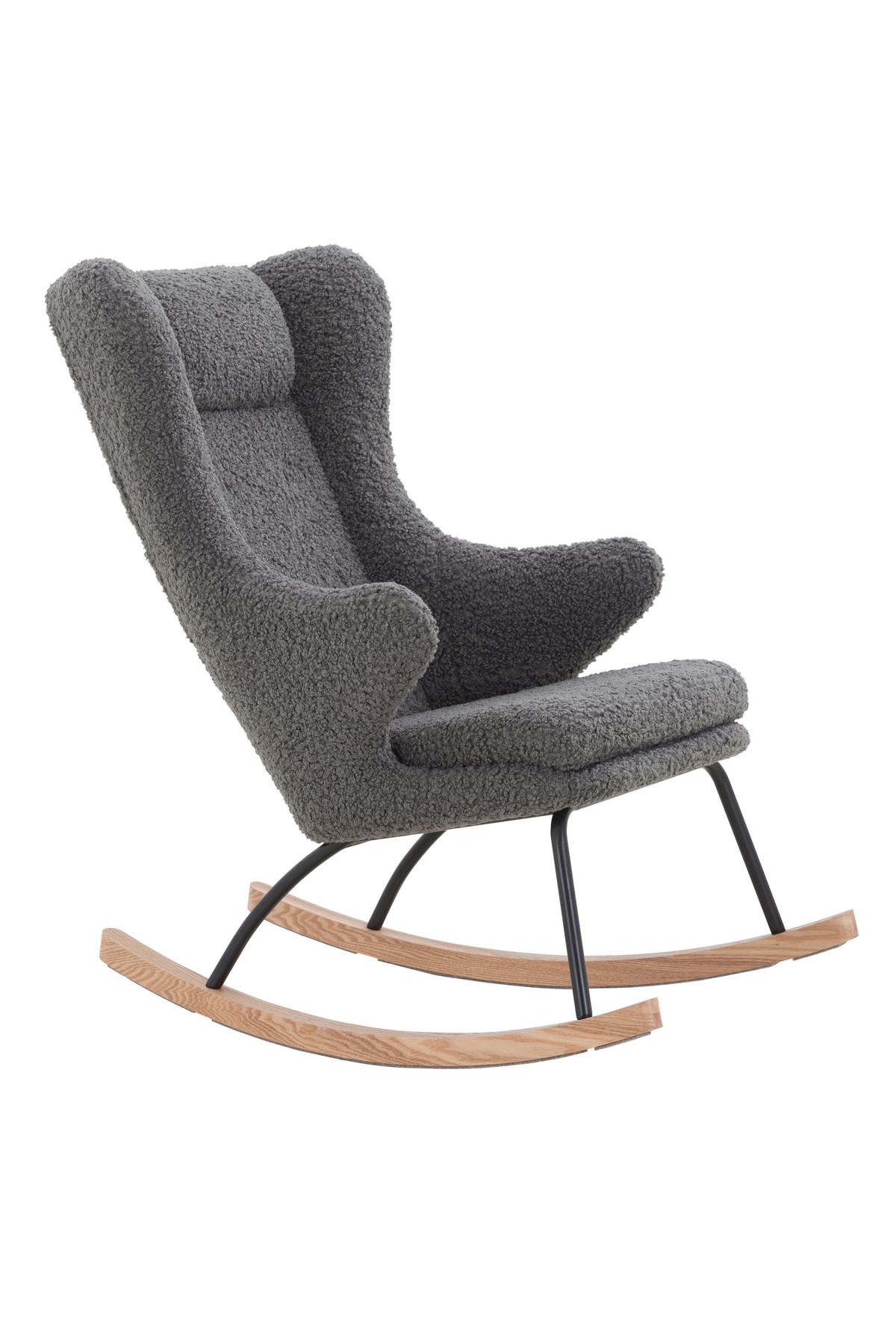 Schaukelstuhl Grau B: 66 Cm - Eichefarben/Schwarz, MODERN, Textil/Metall (66/106/104cm) - Livetastic