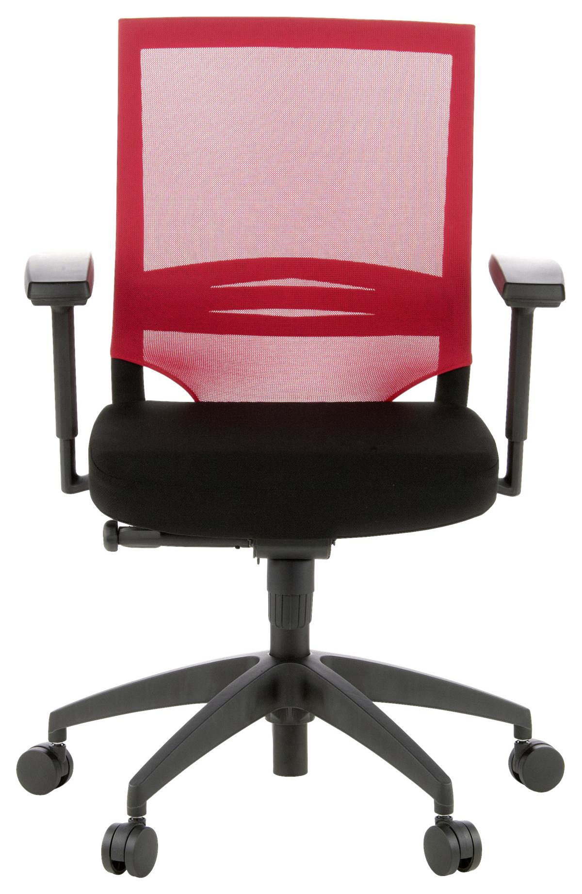 Drehstuhl Porto Base Rot/Schwarz - Rot/Schwarz, MODERN, Kunststoff/Textil (59/108/44cm) - MID.YOU