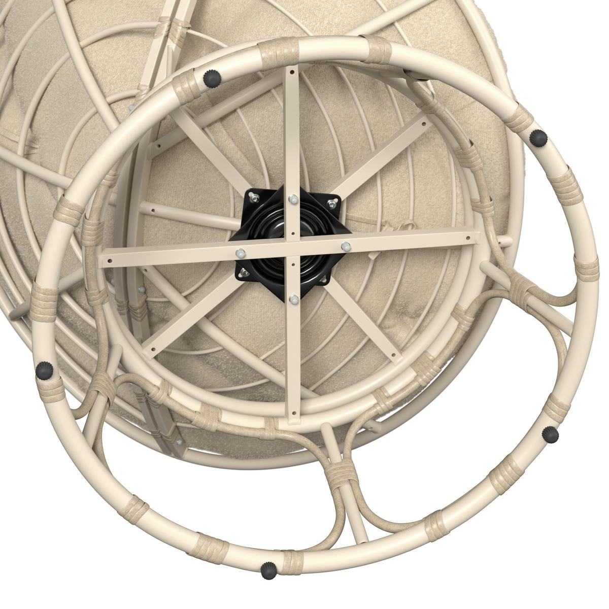 ZÁHRADNÉ RELAXAČNÉ KRESLO HERMI - béžová, Basics, kov/textil (99/82/99cm)