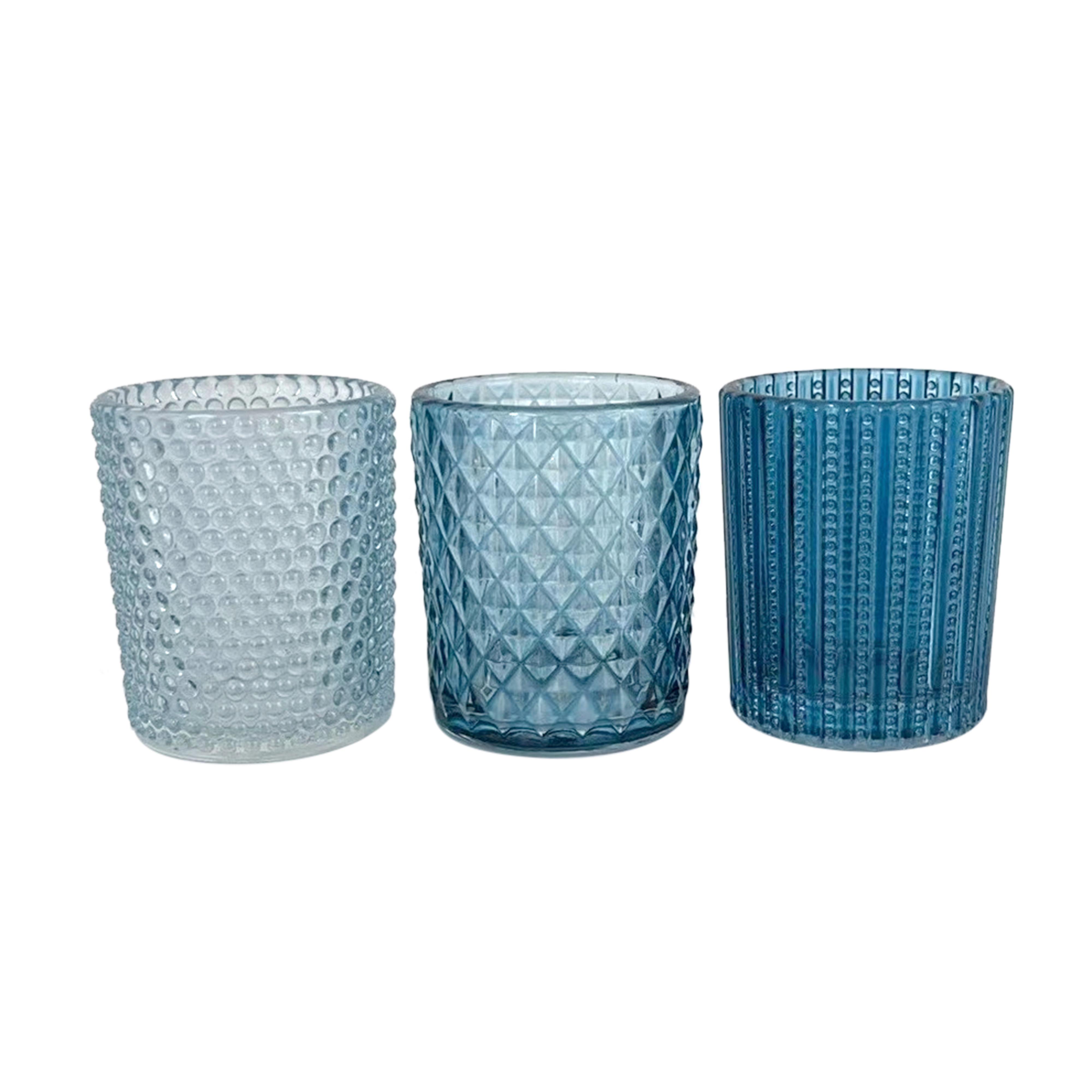 TEELICHTGLAS Mariella - Blau/Dunkelblau, KONVENTIONELL, Glas (5,4/6,4cm) - Luca Bessoni