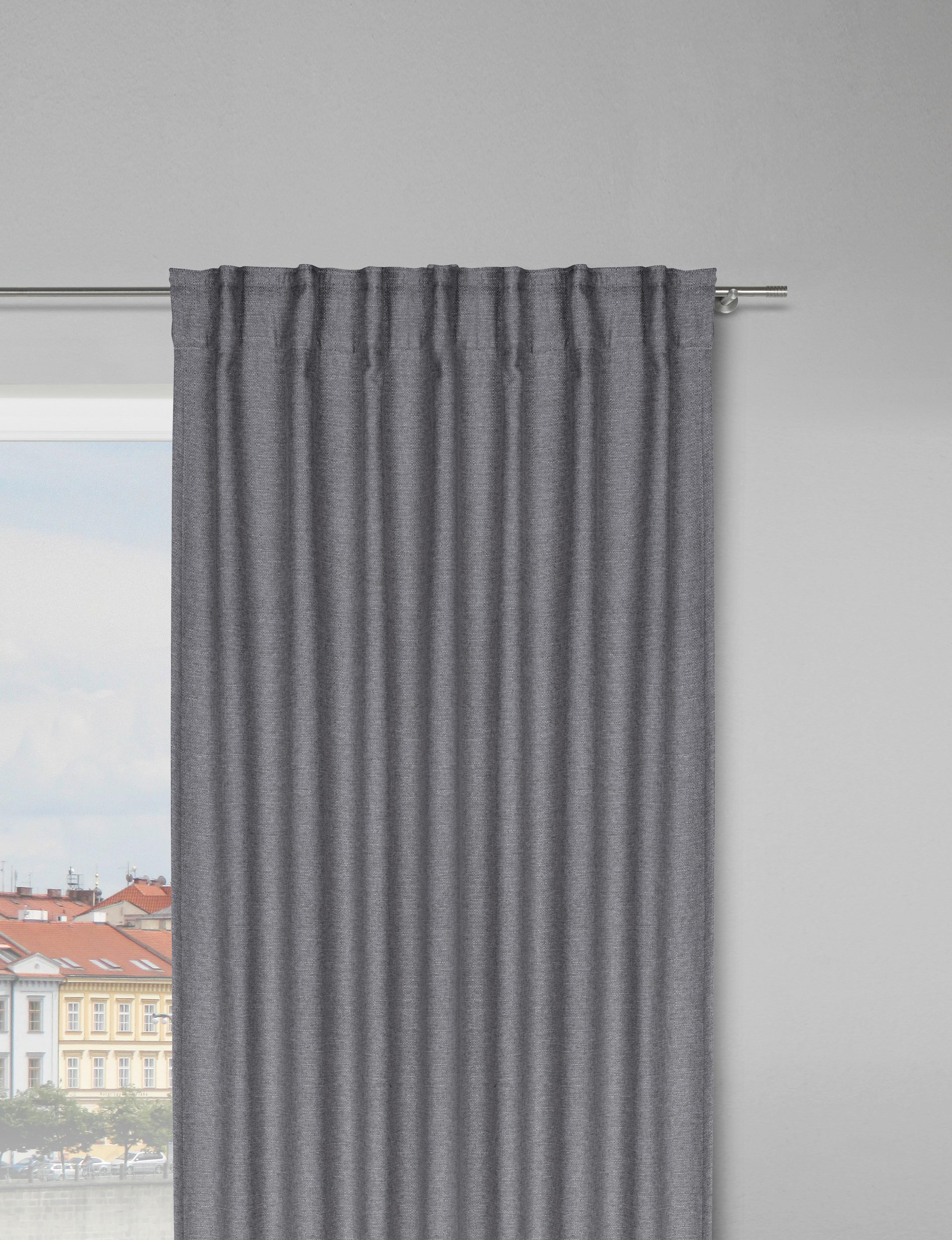 Termoizolačný záves Alfi, 135/255cm, antracitová - antracitová, Konventionell, textil (135/255cm) - Modern Living