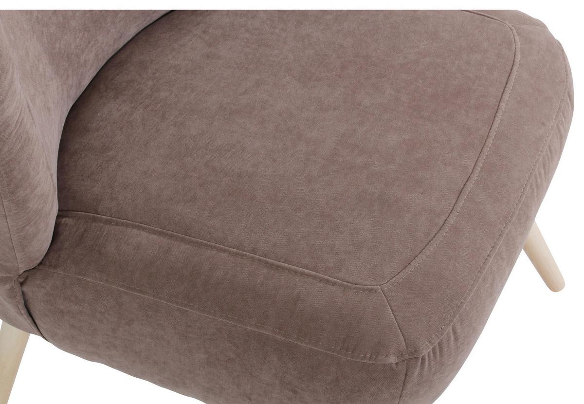 Polstersessel Sari Velours Hellbraun - Hellbraun/Naturfarben, Design, Textil (70/86/69cm) - Max Winzer