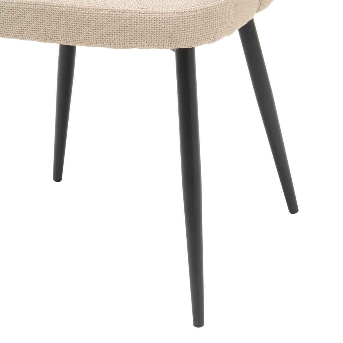 Vierfußstuhl Flo Webstoff Beige, B: 49 Cm - Beige/Schwarz, KONVENTIONELL, Textil/Metall (49/78/58cm) - MID.YOU