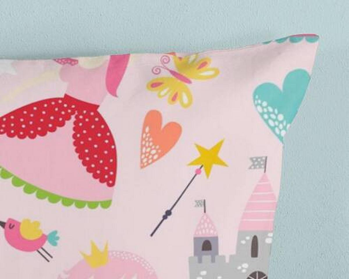 Kinderbettwäsche Royalty Rosa Rot 135x200 Cm - Rot/Rosa, Design, Textil (135/200cm)