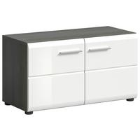 Garderobenbank Salsa - Weiß Hochglanz/Silberfarben, Design, Holzwerkstoff (80/44/37cm) - MID.YOU