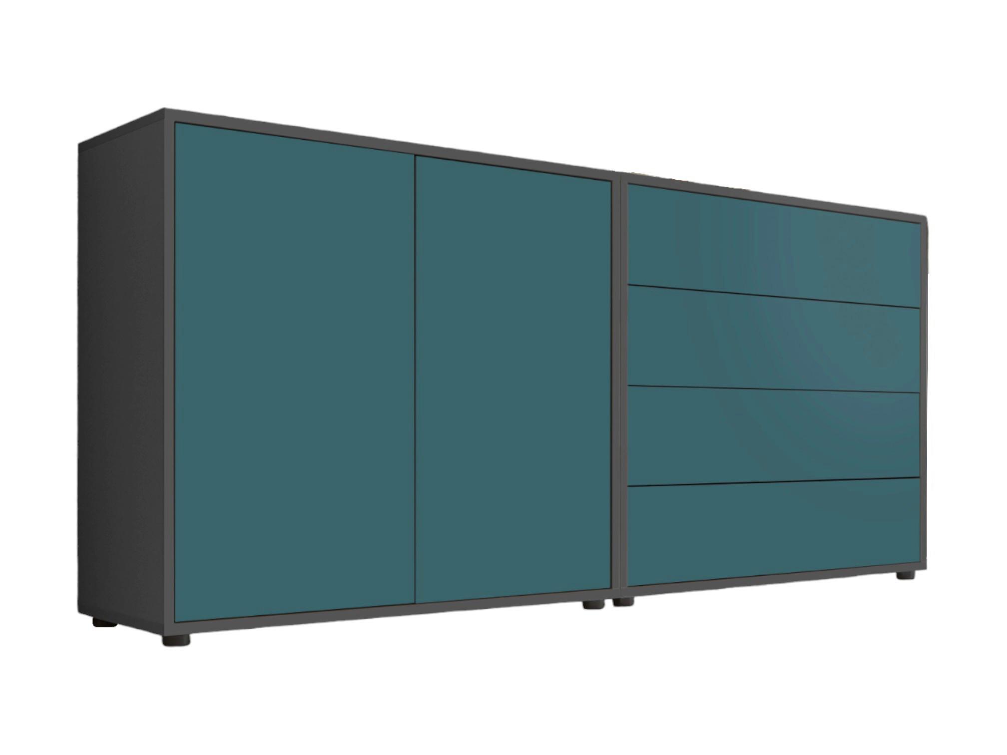 Sideboard Mailand 3 B: 158 Cm Petrol