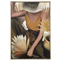 Obraz na plátně Denise, 60/90cm - přírodní barvy/hnědá, dřevo/textil (60/90cm) - Modern Living