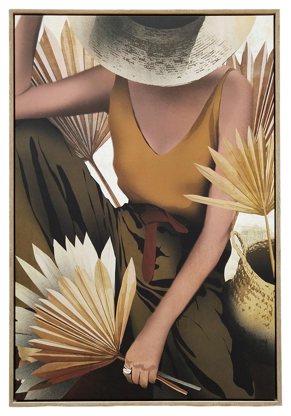 Obraz na plátně Denise, 60/90cm - přírodní barvy/hnědá, dřevo/textil (60/90cm) - Modern Living