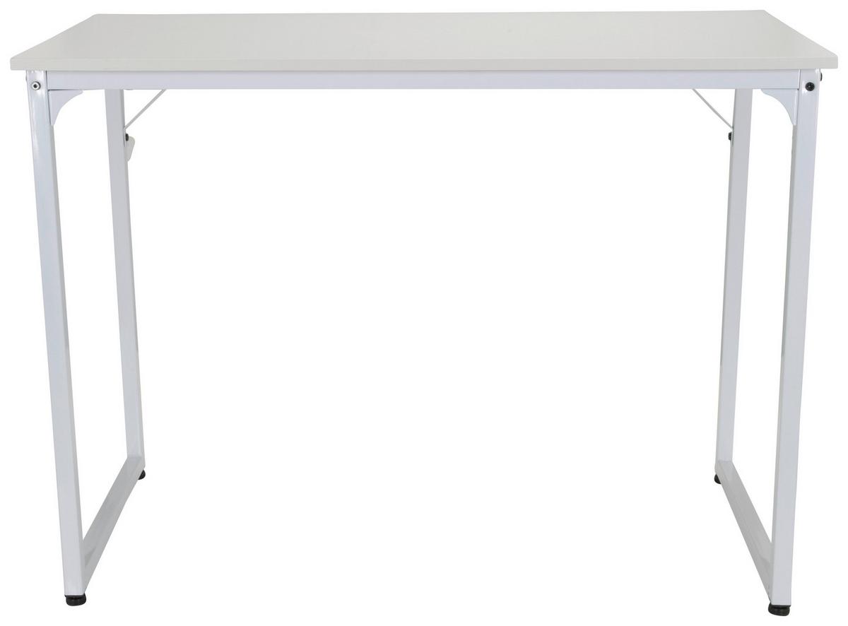 Schreibtisch Workspace I Weiß - Weiß, Basics, Holzwerkstoff/Metall (120/50/74cm) - MID.YOU