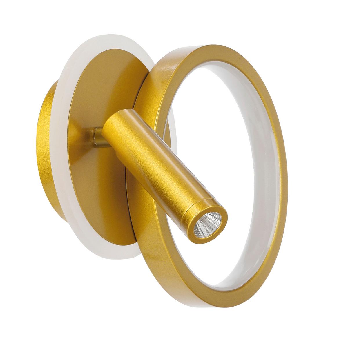 LED-WANDLEUCHTE 22-35677 MONET - Goldfarben/Weiß, KONVENTIONELL, Kunststoff/Metall (28/7/18cm)