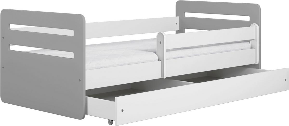 Kinder-/Juniorbett Tomi Grau/Weiß B: 80cm - Birkefarben/Weiß, MODERN, Holz/Holzwerkstoff (80/160cm) - MID.YOU