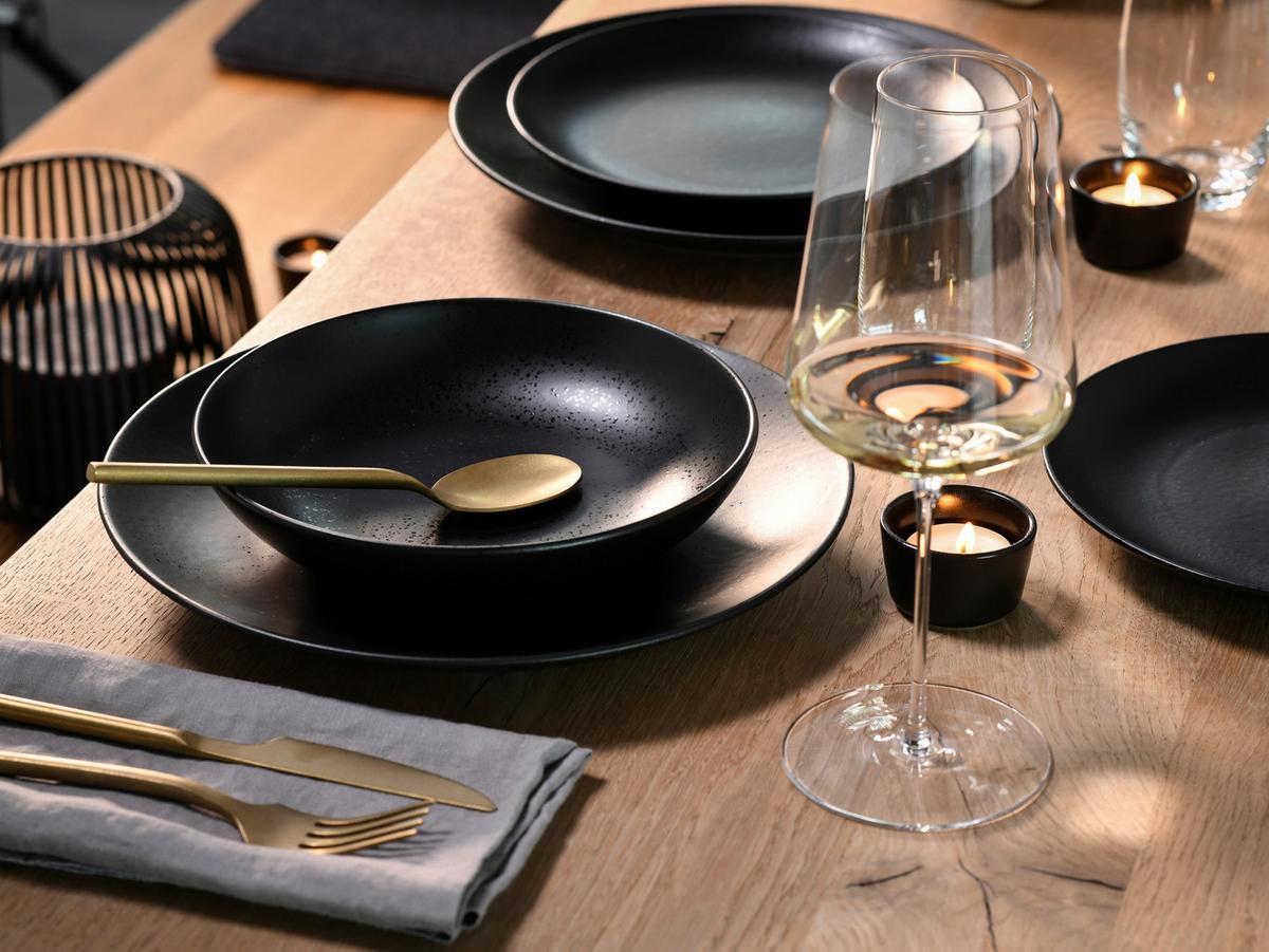 Tafelservice Magic Black Coupe 12--Teilig., Schwarz - Schwarz, Basics, Keramik - Creatable