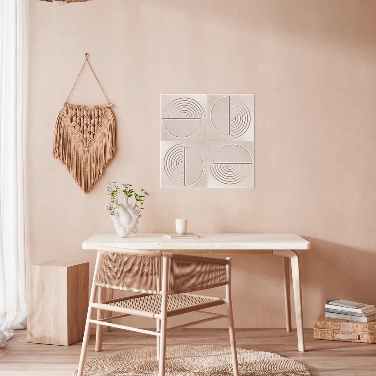 Akustický panel béžová, 30x30cm - béžová, textil (30/30cm) - Premium Living