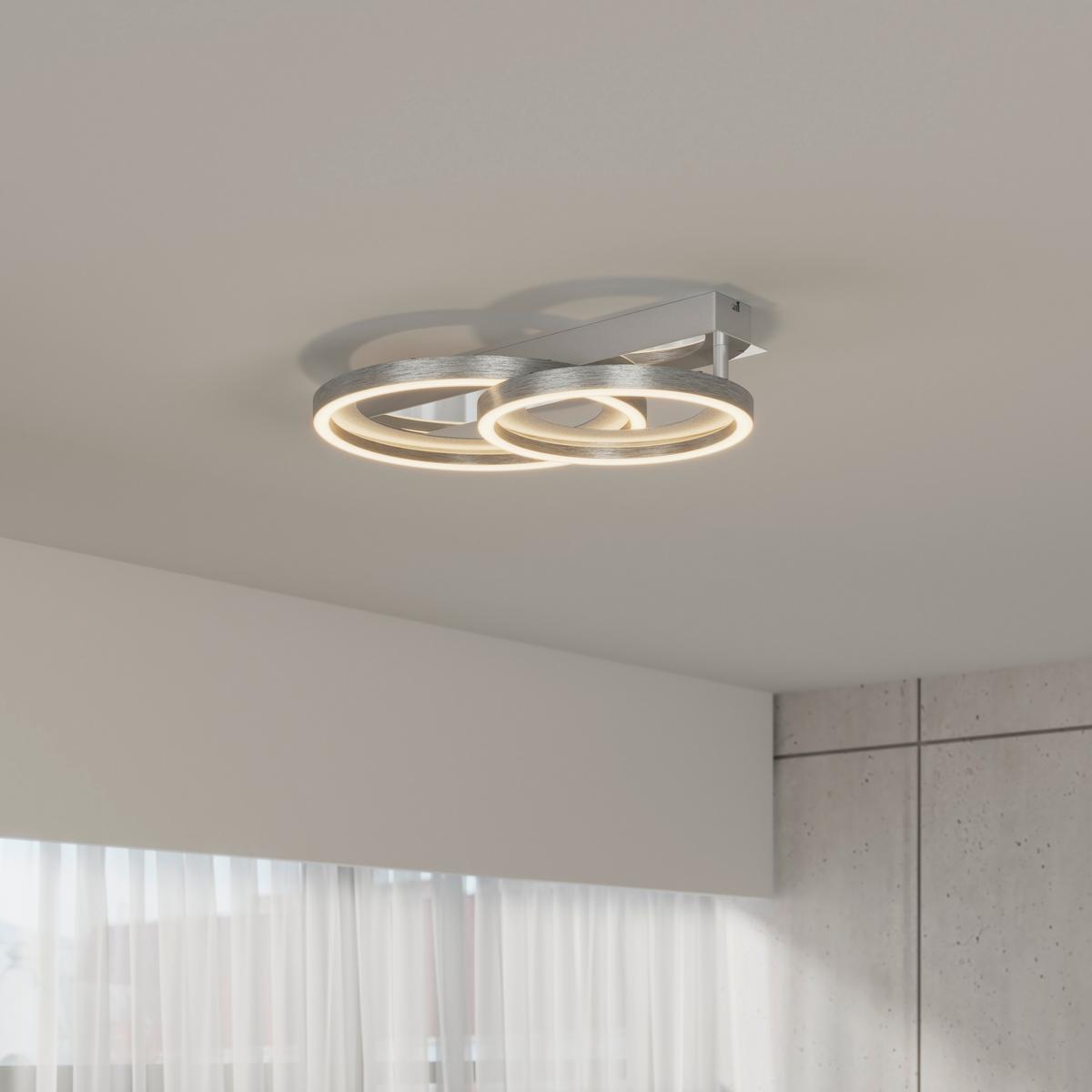 LED-DECKENLEUCHTE CALOGERO - Chromfarben/Silberfarben, Basics, Kunststoff/Metall (46/30,4/8cm) - Luca Bessoni