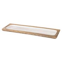 Dekorační podnos EMILIA I - světle růžová, Lifestyle, dřevo (38cm)