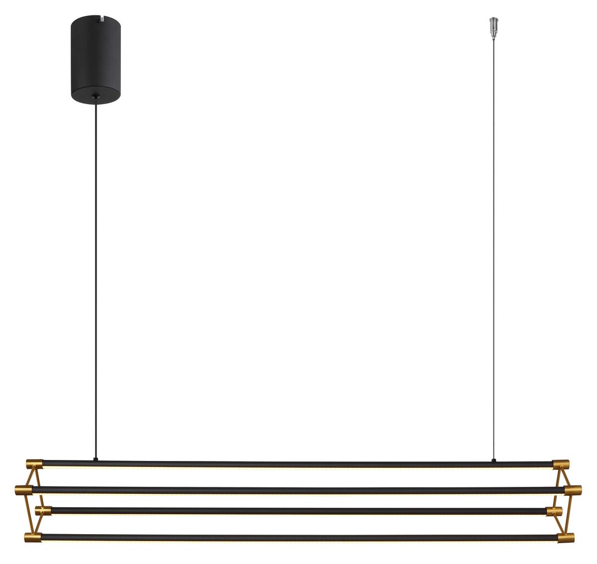 LED-Hängeleuchte 67184-40 - Goldfarben/Schwarz, Design, Kunststoff/Metall (104/16,2/150cm) - Globo