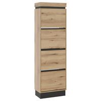 Schuhschrank Corte Grau/Eiche Dekor B: 53,8 cm - Trend, Holzwerkstoff (53,8/175,8/28,5cm)