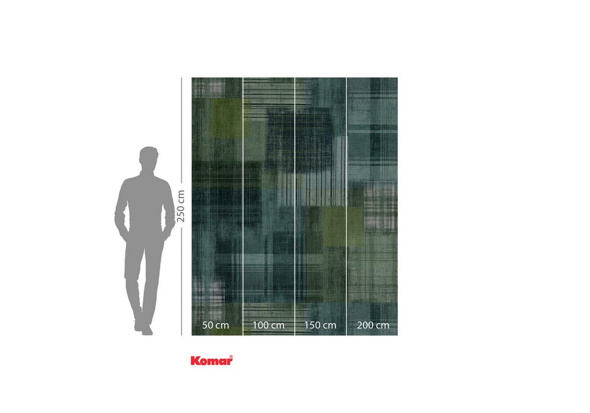 Vliestapete Patchy Plaid - Blau/Grün, Basics (200/250cm) - Komar