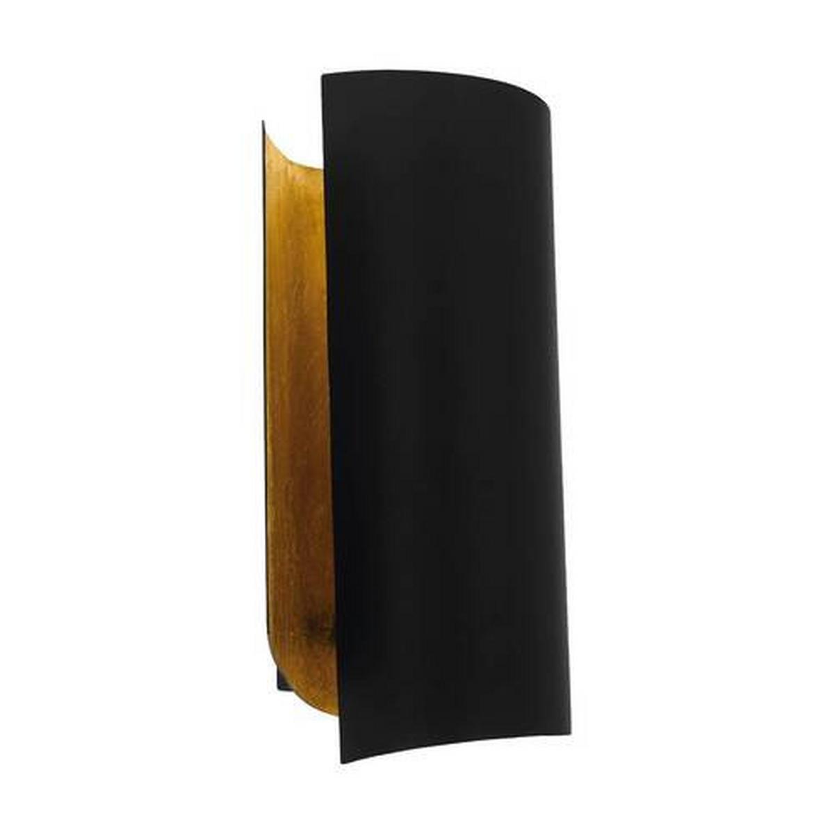 Wandleuchte Falicetto 1-Flammig Schwarz/Goldfarben - Goldfarben/Schwarz, Design, Metall (25/16/11,5cm) - Eglo