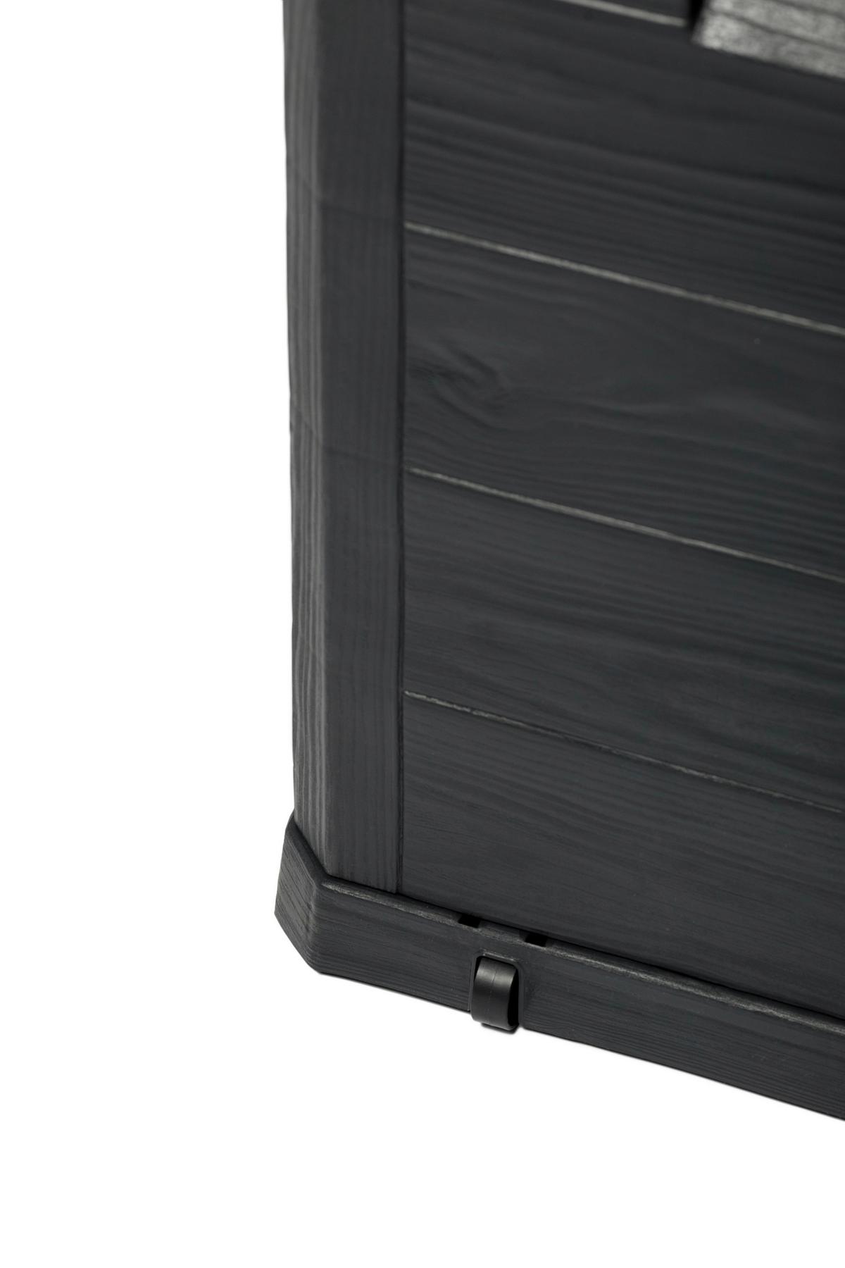BOX NA VANKÚŠE WOODY - antracitová, Basics, plast (117/56/45cm) - Mömax