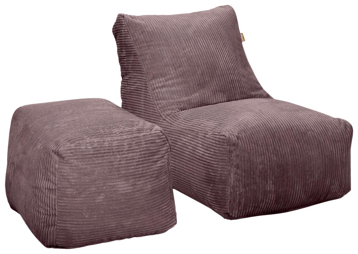 Sitzsack Luno Cord rosa, Indoor, B: 70cm - Rosa, Basics, Textil (70/70/100cm)