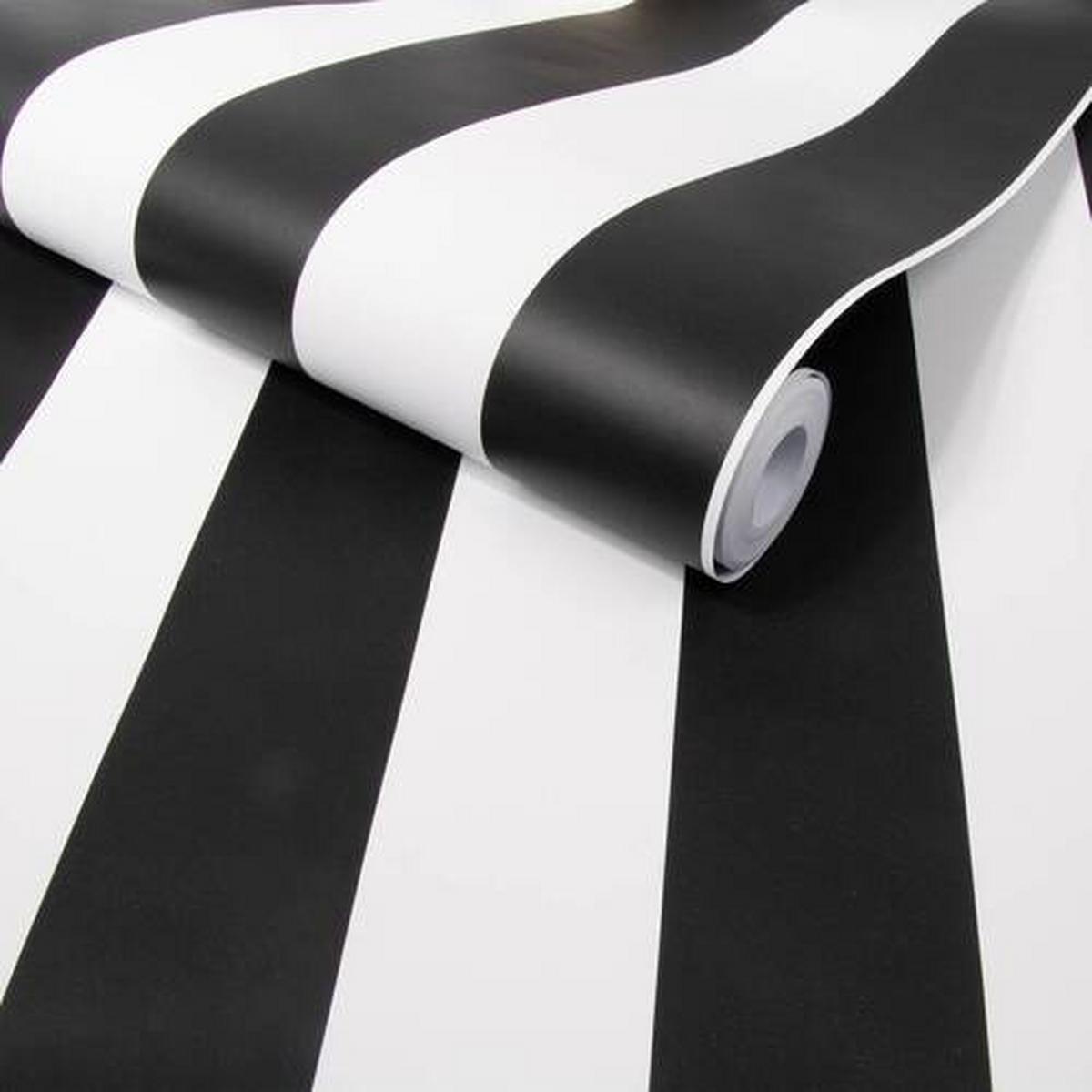 Vliestapete 100099 - Schwarz/Weiß, Basics, Papier/Kunststoff (53/1000cm)