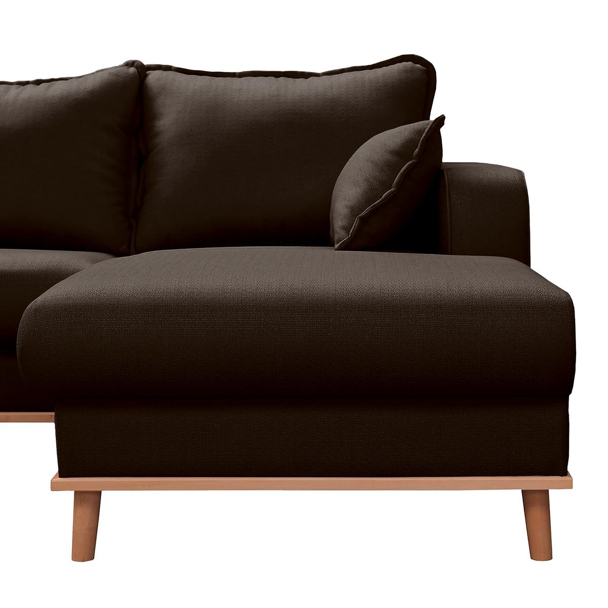 Wohnlandschaft Beata D. Braun U:167x296x170cm - Wengefarben/Dunkelbraun, Design, Textil (167/296/170cm) - Livetastic