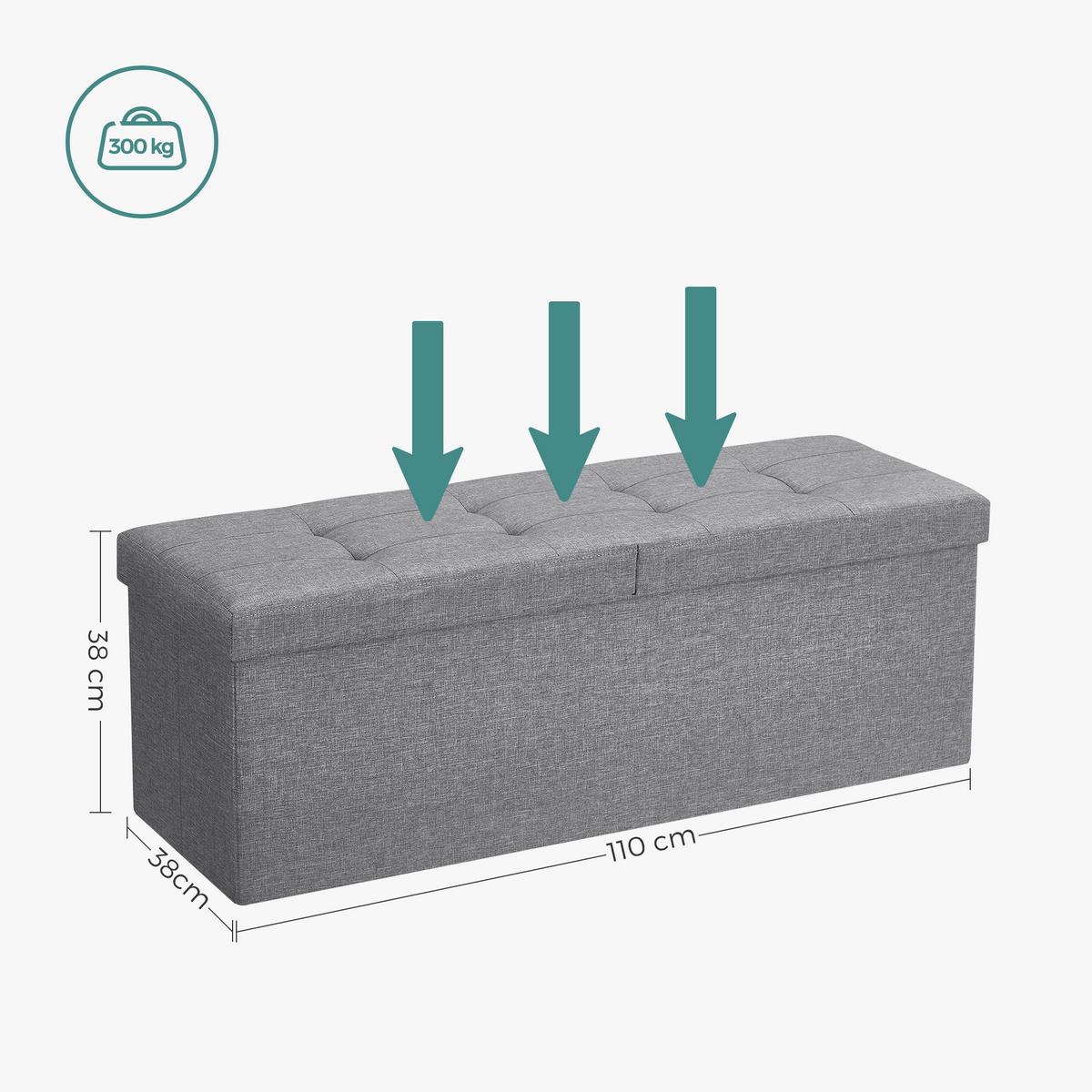 SITZBOX Grau B: 110cm - Grau, Basics, Holzwerkstoff/Textil (110/38/38cm)