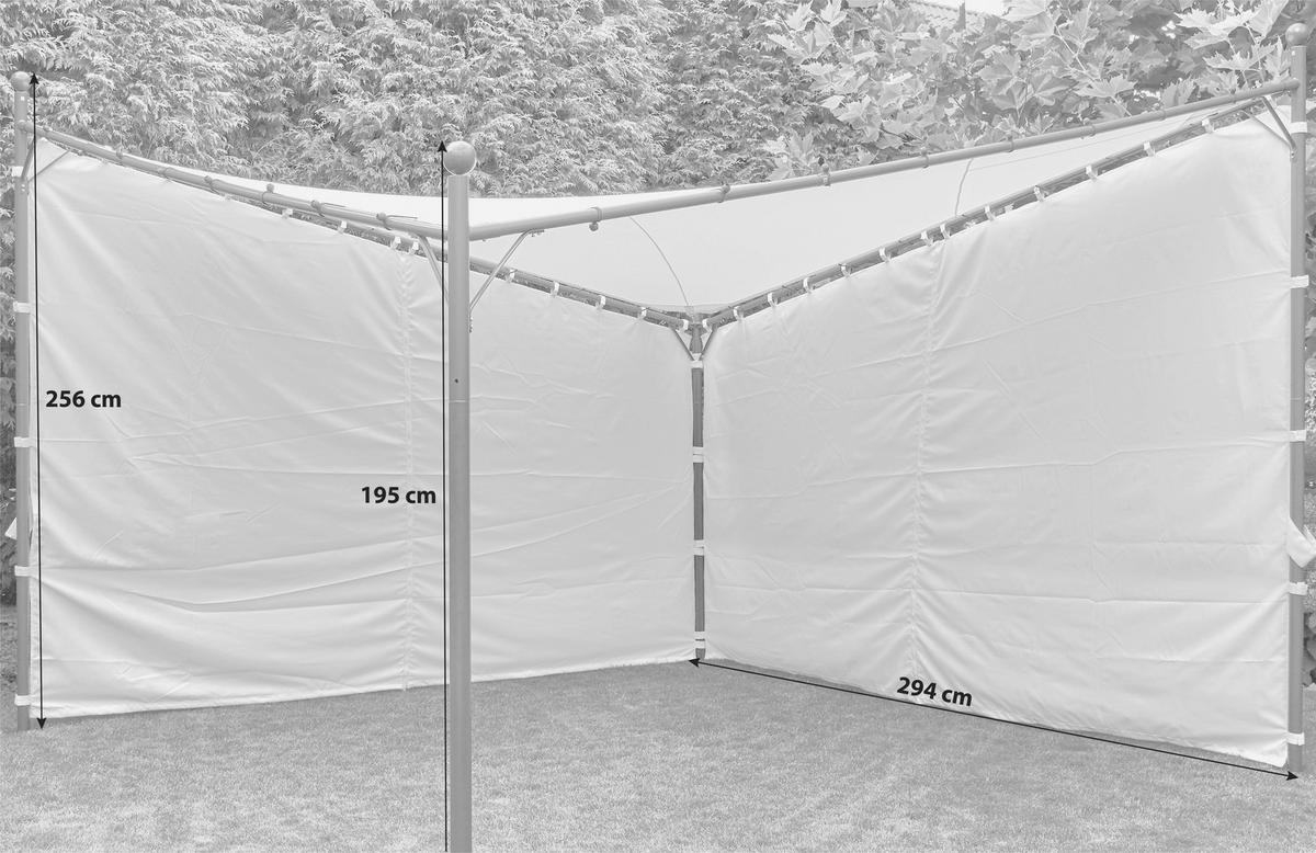 Pavillon-Seitenteil Berlino 300x256 cm, Blickdicht - Grau, KONVENTIONELL, Textil (300/256cm) - Siena Garden