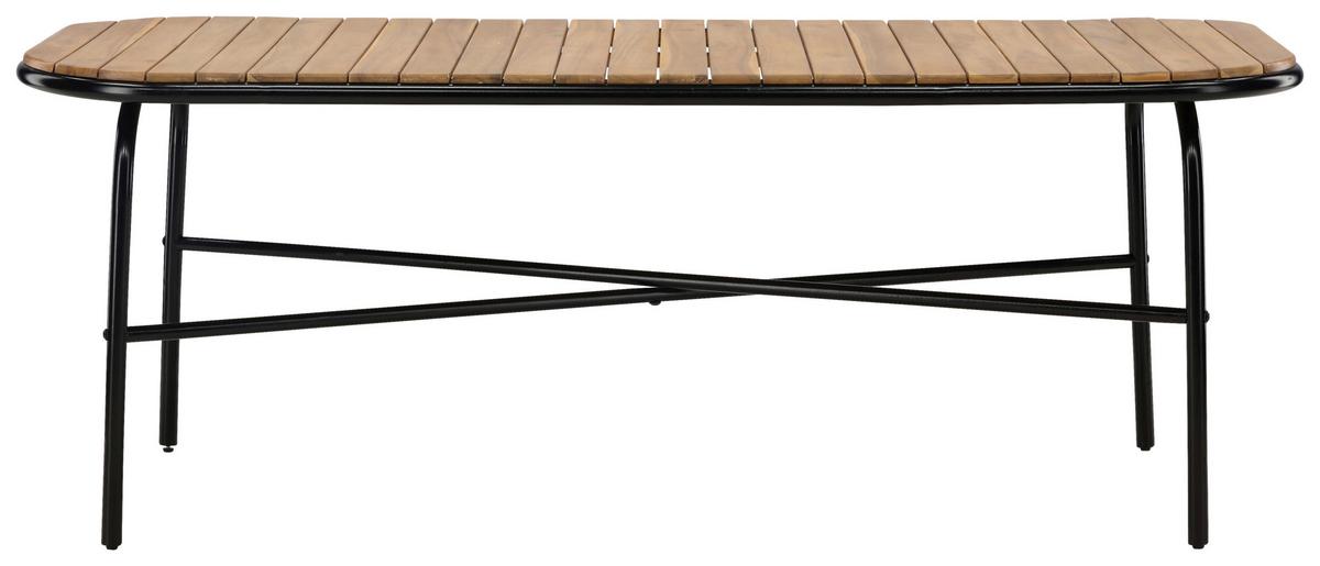 Gartentisch Holmbeck Akazienholz/metall L 200 Cm - Schwarz, KONVENTIONELL, Holz/Metall (200/90/75cm) - Gardenson