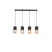 Hängeleuchte Monaco - Graubraun, Trend, Glas/Metall (80,5/10/150cm) - Novel