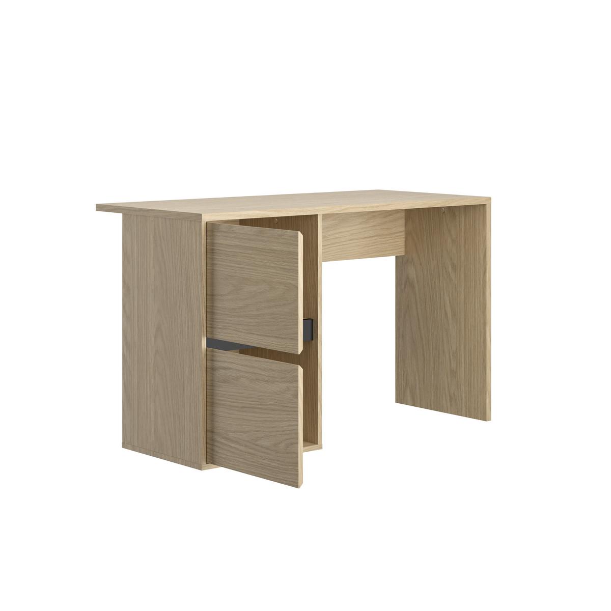 Schreibtisch NAEL B: 120 cm - Eichefarben/Schwarz, Basics, Holzwerkstoff (120/75/56cm)