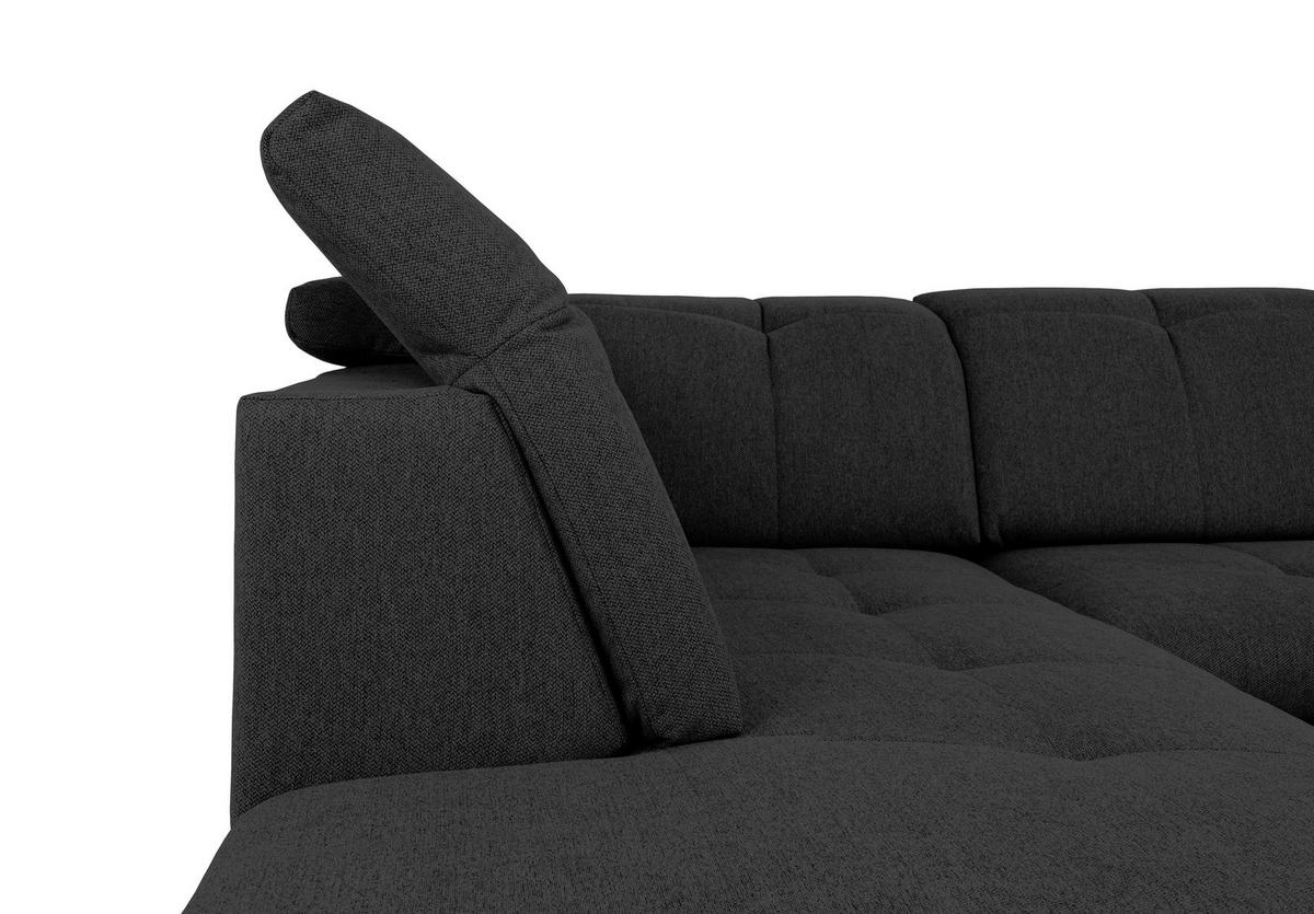 Wohnlandschaft Ramzes Schwarz U: 215x328x173 cm - Schwarz/Grau, Design, Textil (215/328/173cm) - MID.YOU