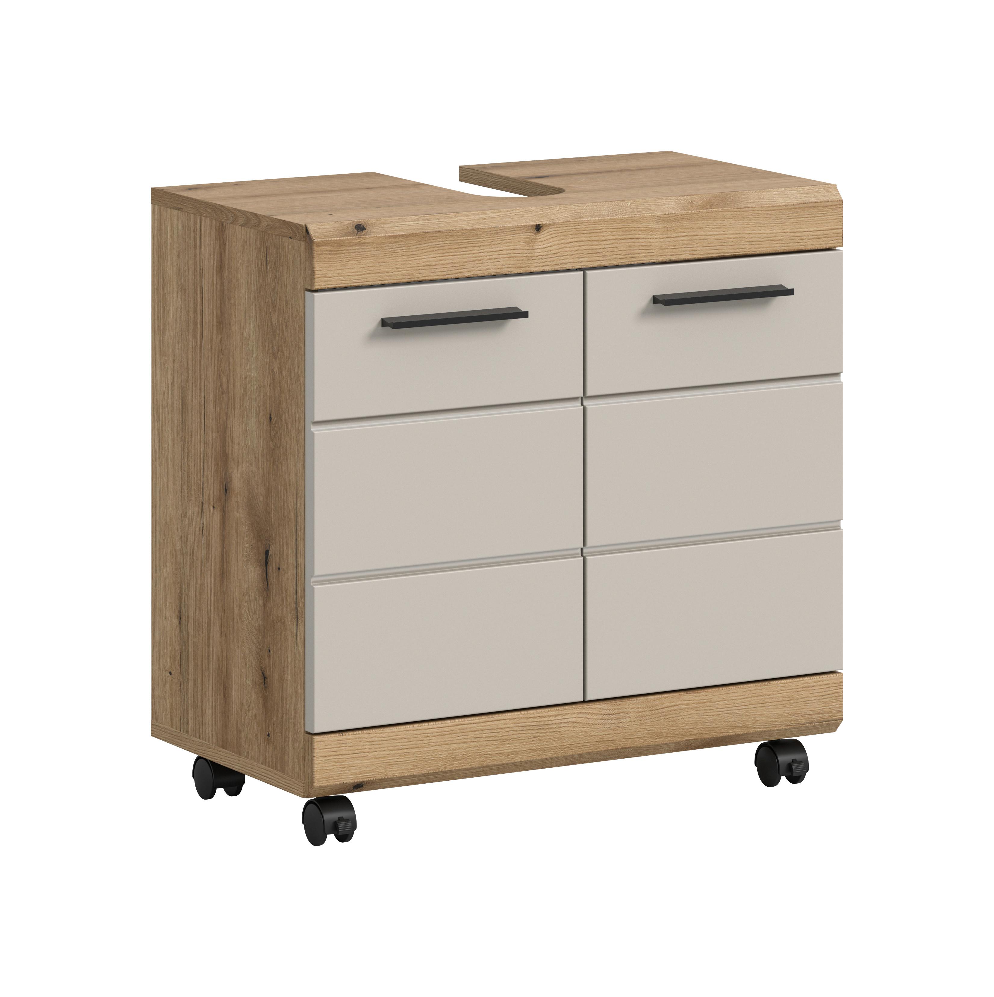 Waschbeckenunterschrank Scout Eichefarben/Kaschmir B: 60cm