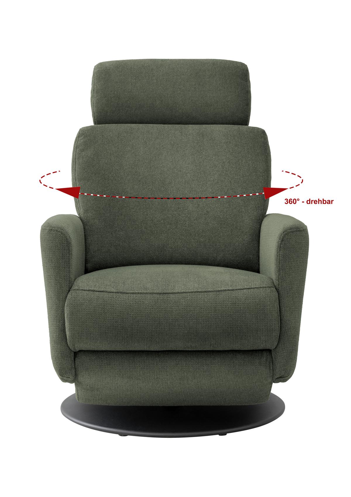 Relaxsessel Centrale T: 87-154 Cm, Dunkelgrün - Dunkelgrün/Schwarz, MODERN, Textil (77/105/87-154cm) - Livetastic