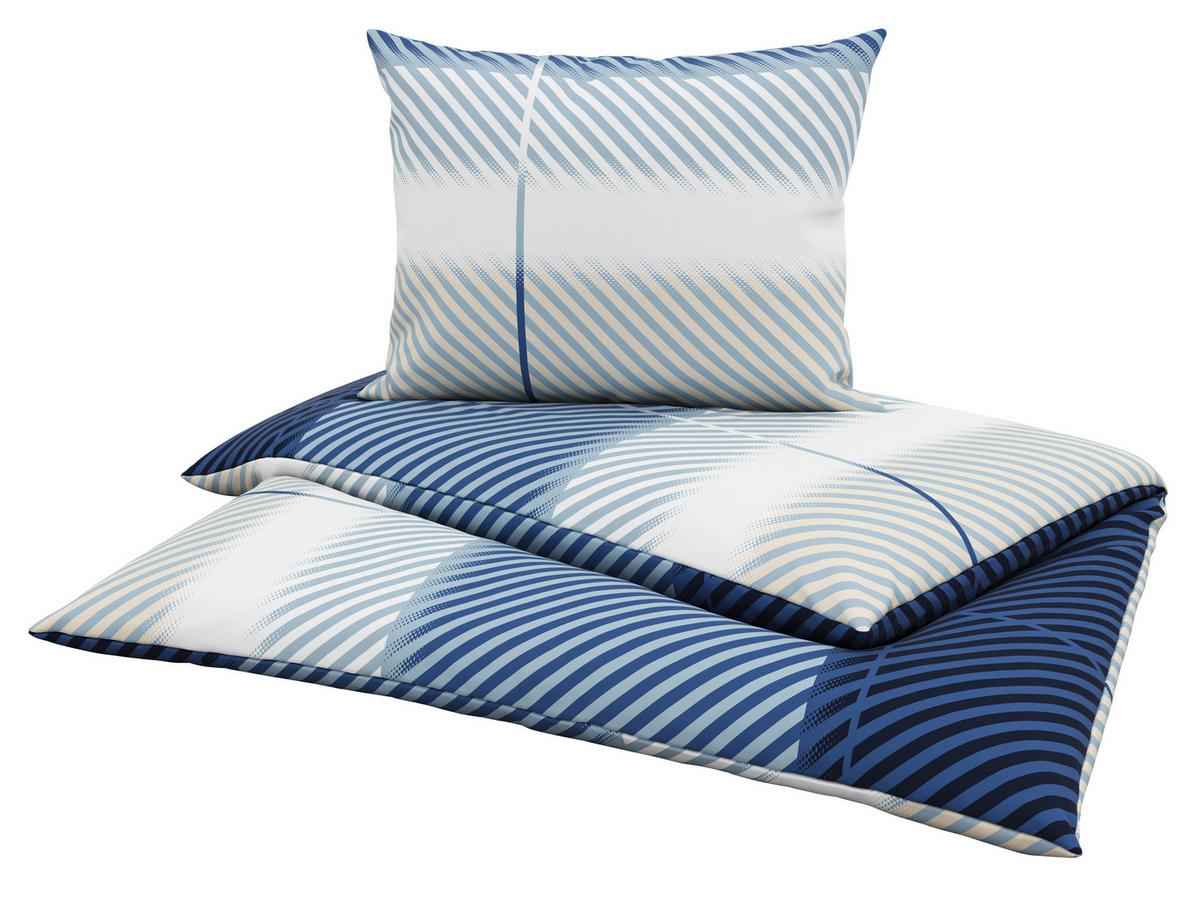 Bettwäsche 140x200 Cm Martha Mikrofaser Blau - Blau, MODERN, Textil - Luca Bessoni