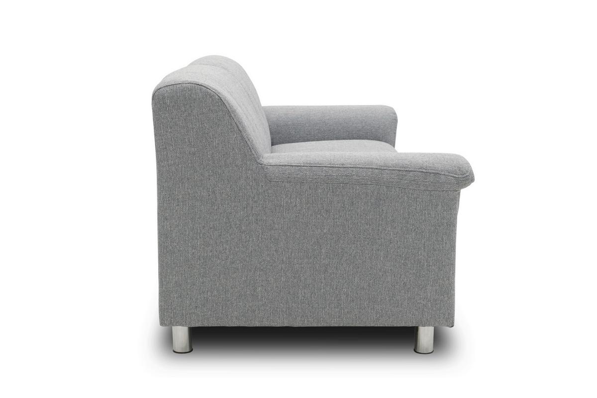3-sitzer-sofa Jamie Rücken Echt Silberfarben Webstoff - Chromfarben/Silberfarben, KONVENTIONELL, Textil (190/72/80cm) - MID.YOU