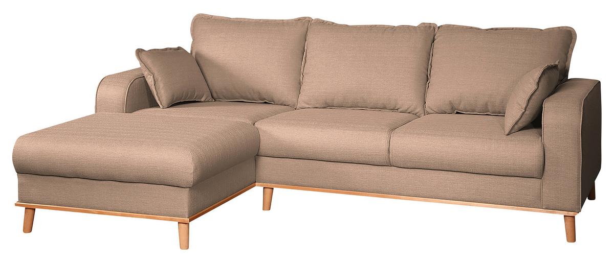 Ecksofa Beata Cappuccino S: 150x230 Cm - Wengefarben/Cappuccino, Design, Textil (150/230cm) - Livetastic