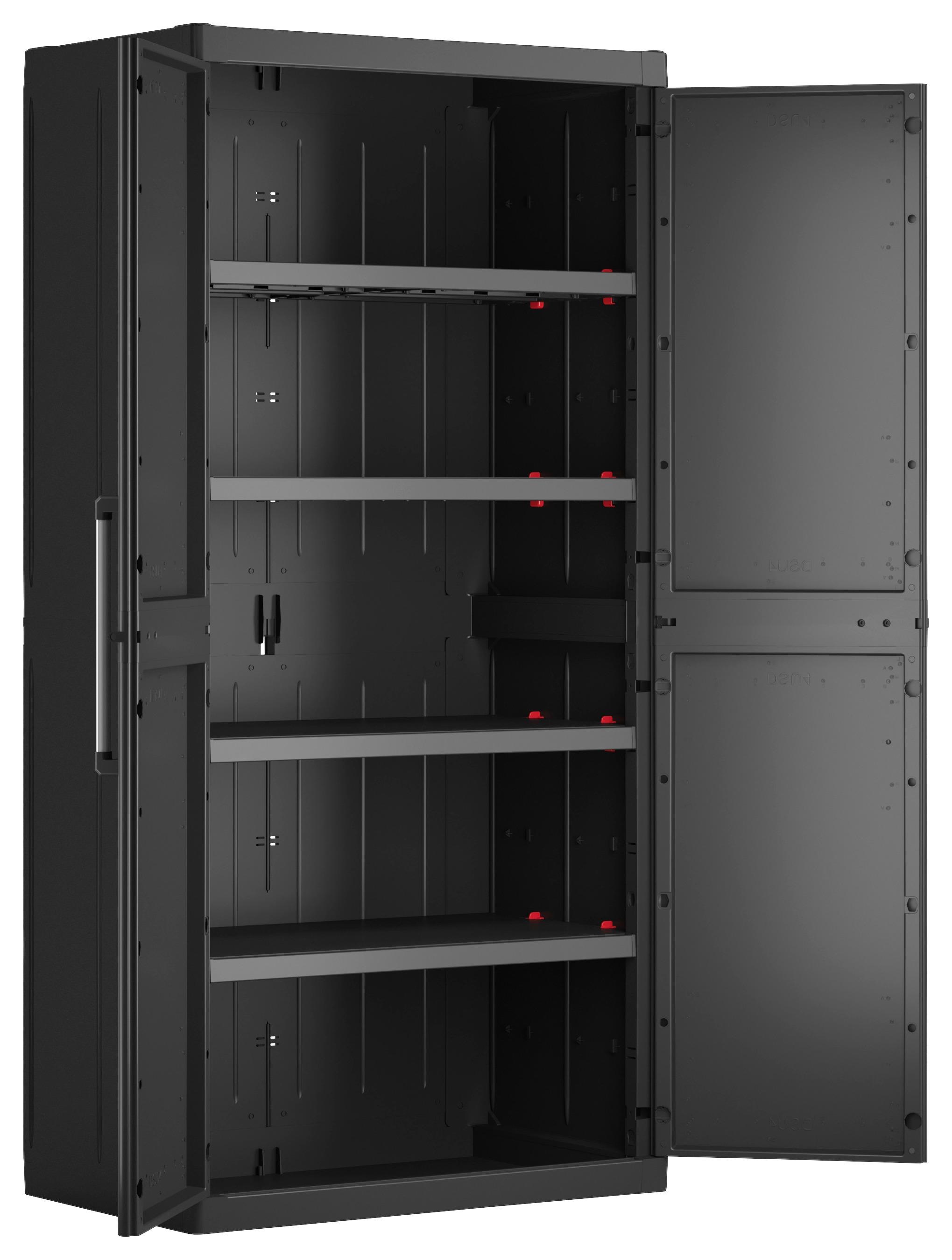 Skrinka na náradie DETROIT XL TALL - čierna, Modern, plast (89/182/54cm)