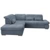 Ecksofa mit Schlaffunktion Dalida Hellblau Chenille - Chromfarben/Hellblau, Design, Textil (254/280cm) - Livetastic
