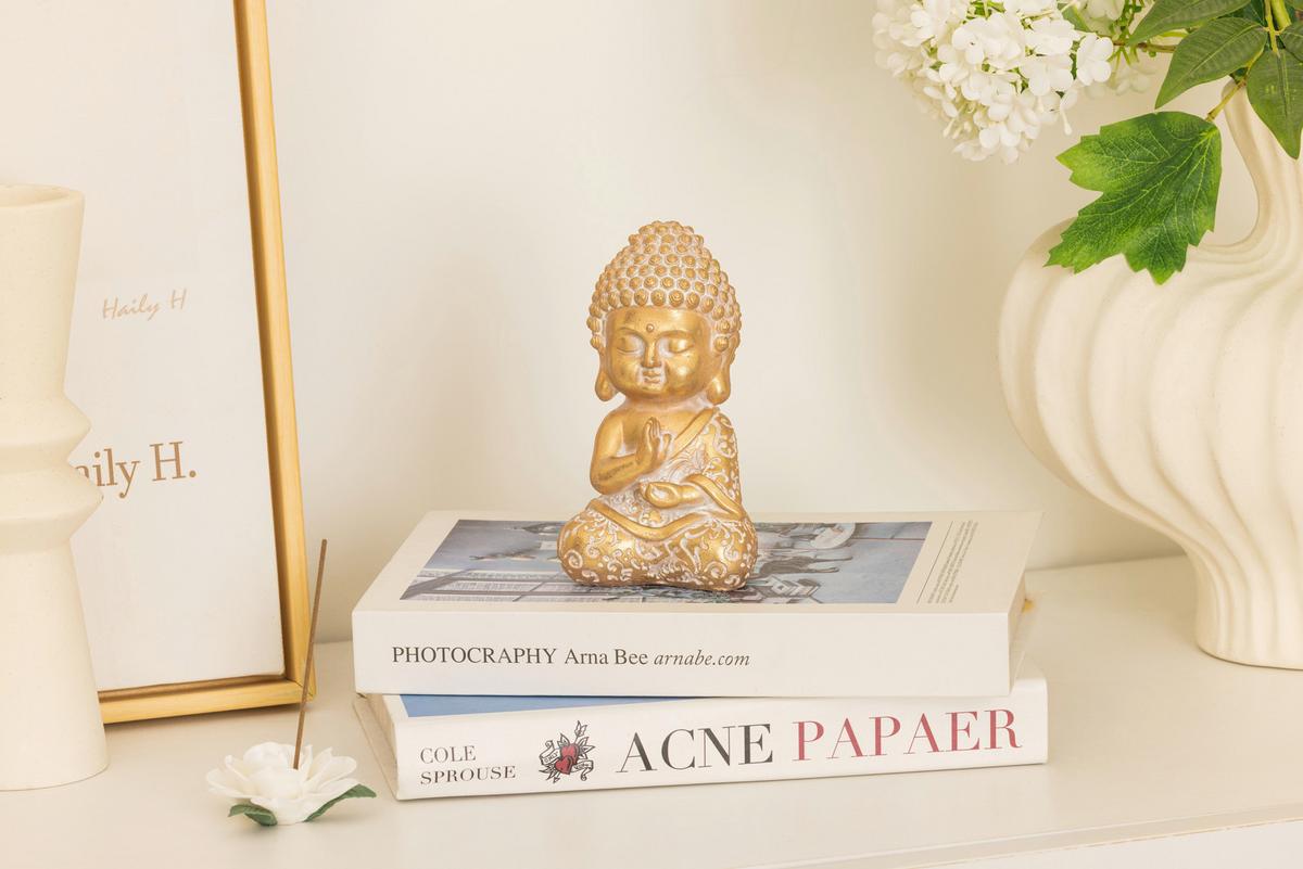 Buddha Revata - Goldfarben, KONVENTIONELL, Kunststoff (7,5/7,5/13cm) - Luca Bessoni