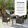 Gartengarnitur 5-Tlg Miami aus Polyrattan mit Kissen - Creme/Schwarz, MODERN, Kunststoff/Textil (90/75/90cm) - Beldano